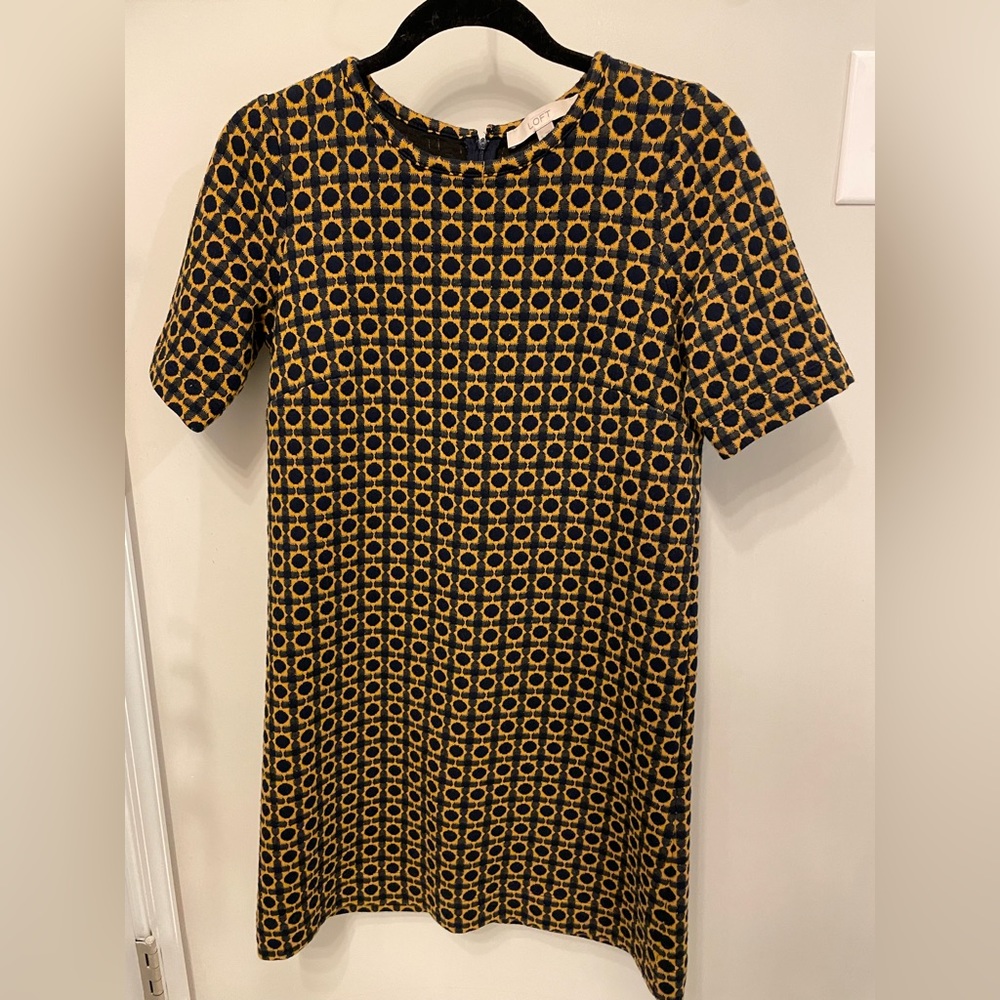 Loft geo pattern shift dress